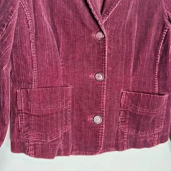 Sonoma Three Button Corduroy Burgundy Blazer - Picture 8 of 13